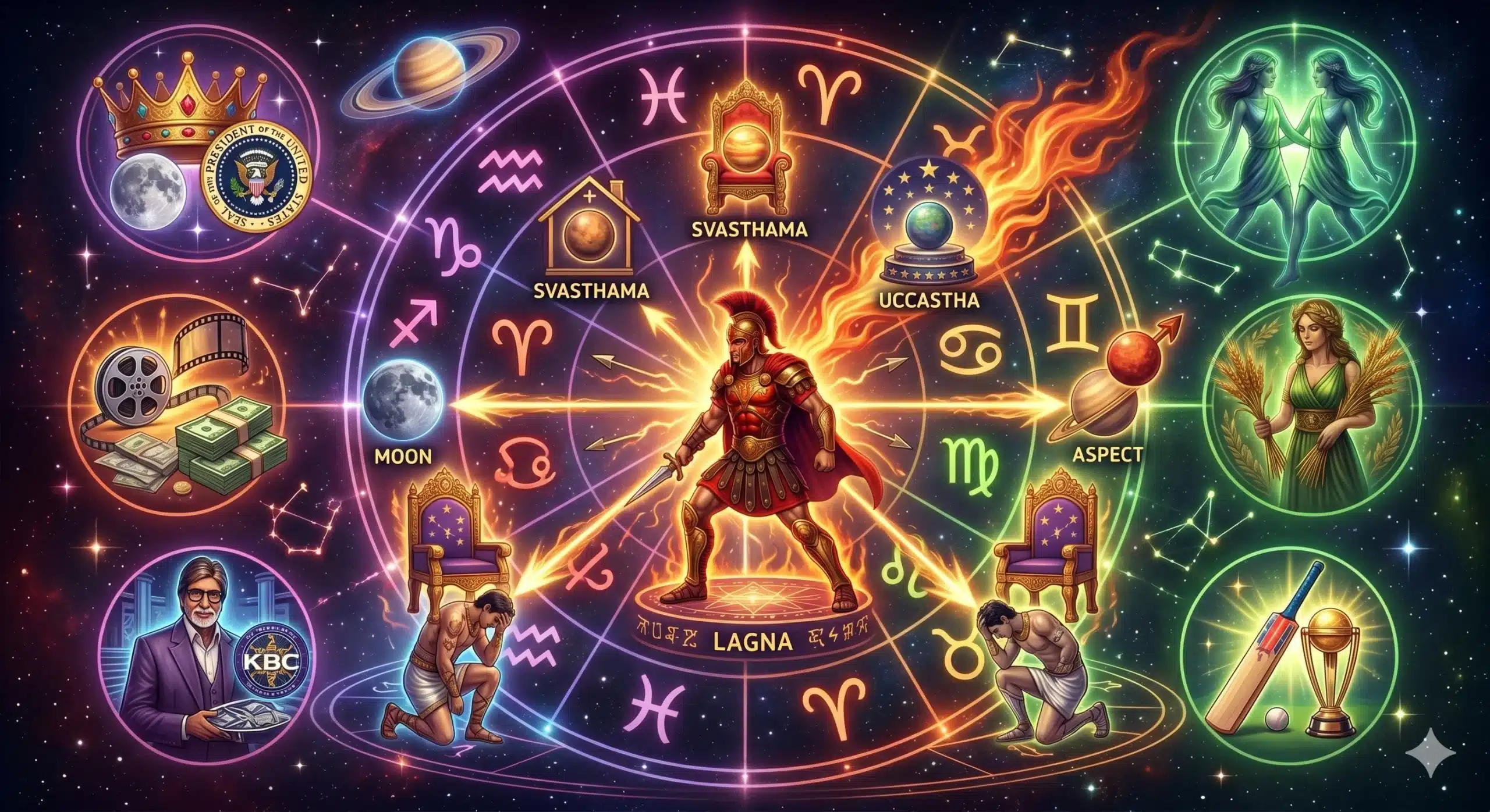 The Great Parashara Exception - Debilitated Planets Giving a Raaj Yoga
